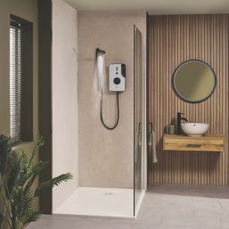 Triton ENlight White / Black 9.5kW Thermostatic Shower with Back to Wall Kit