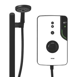 Triton ENlight White / Black 9.5kW Thermostatic Shower with Back to Wall Kit