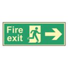 Essentials  Photoluminescent "Fire Exit Man Right Arrow" Sign 150mm x 450mm