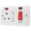 Vimark Pro 45A 2-Gang DP Cooker Switch & 13A DP Switched Socket White with Neon