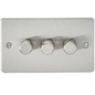 Knightsbridge  3-Gang 2-Way LED Intelligent Dimmer Switch  Brushed Chrome