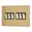 Contactum Lyric 10AX 6-Gang 2-Way Light Switch  Brushed Brass with Black Inserts