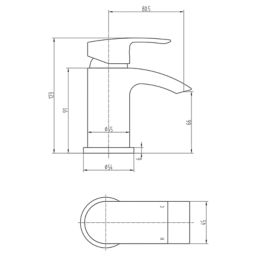 Highlife Bathrooms Coll Matt Black 123mm Cloakroom Lever Mono Basin Mixer Tap  With Clicker Waste