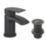 Highlife Bathrooms Coll Matt Black 123mm Cloakroom Lever Mono Basin Mixer Tap  With Clicker Waste