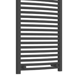 Flomasta 1600mm x 500mm 2480BTU Black Curved  Towel Radiator