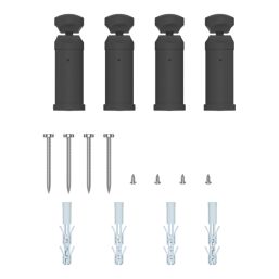 Flomasta 1600mm x 500mm 2480BTU Black Curved  Towel Radiator