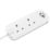 Masterplug 13A 2-Gang Unswitched  Travel Extension Lead (UK to USA) + 3.4A 2-Outlet Type A & C USB Charger White 0.45m
