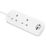 Masterplug 13A 2-Gang Unswitched  Travel Extension Lead (UK to USA) + 3.4A 2-Outlet Type A & C USB Charger White 0.45m