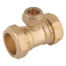 Midbrass  Brass Compression Reducing Tee 1" x 1" x 1/2"