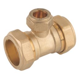 Midbrass  Brass Compression Reducing Tee 1" x 1" x 1/2"