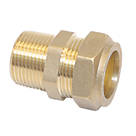 Flomasta  Brass Compression Adapting Male Coupler 15mm x 1/2"