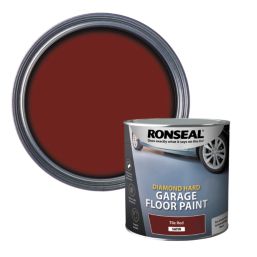Ronseal 2.5Ltr Tile Red Satin Heavy Duty Garage Floor Paint