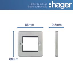 Hager Sollysta WRP2EUBSB 2-Module Modular Faceplate Brushed Steel