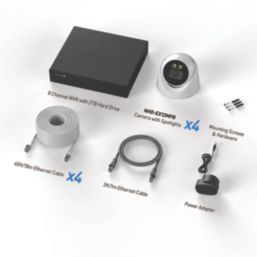 Swann SWNVK-8EX412MPD-EU 2TB HDD 8-Channel 4K NVR CCTV Kit & 4 x 12MP Indoor & Outdoor Cameras