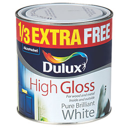 Dulux   White  High Gloss Paint 1Ltr