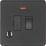 Knightsbridge  13A Switched Fused Spur & Flex Outlet with LED Matt Black