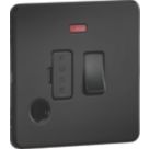 Knightsbridge  13A Switched Fused Spur & Flex Outlet with LED Matt Black