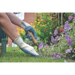 ClipGlove Landscaper  Womens Polyester & Latex Gardening Gloves Blue / Cream Medium