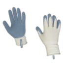 ClipGlove Landscaper  Womens Polyester & Latex Gardening Gloves Blue / Cream Medium