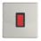 Contactum Lyric 32A 1-Gang DP Control Switch Brushed Steel  with Black Inserts
