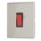 Contactum Lyric 32A 1-Gang DP Control Switch Brushed Steel  with Black Inserts