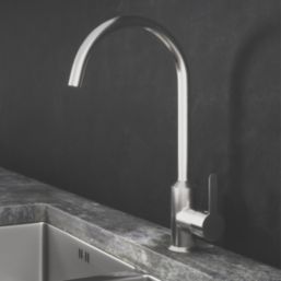 ETAL Entice Single Lever Mono Mixer Kitchen Tap Brushed Steel