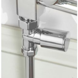 Verona 15mm x 1/2" Chrome Straight Modern Manual Radiator Valve Head & Body  2 Pack