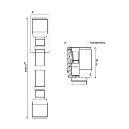 Flomasta Push-Fit Twist Straight Flexible Hose 15mm x 15mm x 500mm
