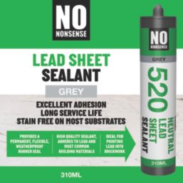 No Nonsense 520 Lead Sheet Silicone Sealant  Grey 310ml