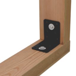 Magnodur Reinforced Angle Brackets Black 100mm x 100mm x 90mm 10 Pack