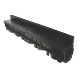 FloPlast FloDrain Threshold Channel Drain Black 1090mm x 1m