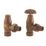 Arroll UK-10 15mm x 1/2" Antique Copper Angled & L/S Traditional Manual Radiator Valve & Lockshield