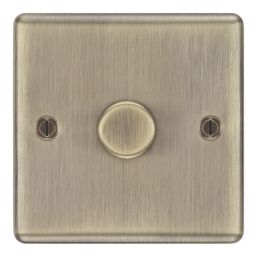 LAP  1-Gang 2-Way LED Dimmer Switch  Antique Brass with Colour-Matched Inserts