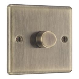 LAP  1-Gang 2-Way LED Dimmer Switch  Antique Brass with Colour-Matched Inserts