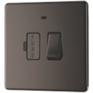 LAP  13A Switched Fused Spur with LED Black Nickel