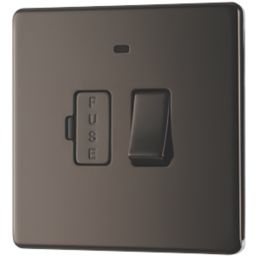 LAP  13A Switched Fused Spur with LED Black Nickel