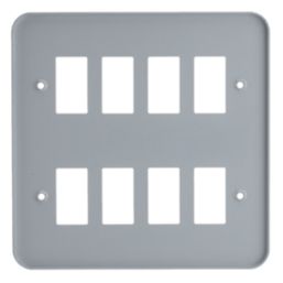 Contactum  8-Module Grid Metal Clad Faceplate