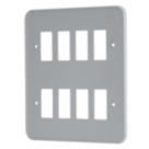 Contactum  8-Module Grid Metal Clad Faceplate