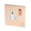 Varilight  13AX 1-Gang DP Switched Plug Socket Anti-Microbial Copper  with White Inserts