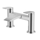 Wye Chrome 128mm Deck Mounted Lever 2 Tap Holes Bath Mixer Tap