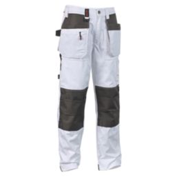 Scruffs Worker Plus Work Trousers White 28" W 32" L