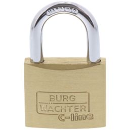 Burg-Wachter  Brass Keyed Alike  Long Shackle  Padlocks 40mm 2 Pack