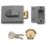 Yale 81  Roller Bolt Nightlatch Dark Metal Grey / Polished Brass 60mm Backset