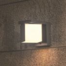 Lutec Prima Outdoor LED Solar Hybrid Wall Light With PIR Sensor Dark Grey 400lm