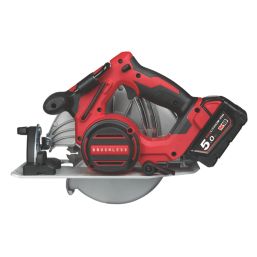 Milwaukee M18 BLCS66-502X 190mm 18V 2 x 5.0Ah Li-Ion RedLithium Brushless Cordless Circular Saw