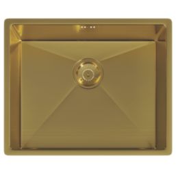 ETAL Elite 1 Bowl Stainless Steel Inset / Undermount Kitchen Sink Brushed Gold 540mm x 205mm