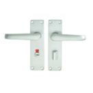 Union Swallow Bathroom Door Handle RH Pair Satin Aluminium