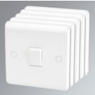 LAP  10AX 1-Gang 1-Way Light Switches  White  5 Pack
