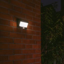 Lutec Try Outdoor LED Solar Wall Light With PIR Sensor Black 500lm