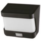 Lutec Try Outdoor LED Solar Wall Light With PIR Sensor Black 500lm